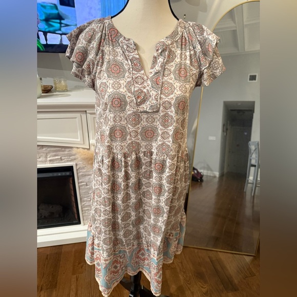 Blu Pepper Multicolor Soft Patterned Mini Dress - Picture 1 of 8